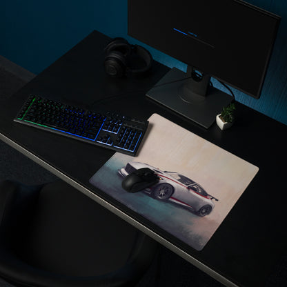 Nissan Z Inspired Nismo Crimson Accent Desk Mat – Low-Friction Cloth Setup Mousepad