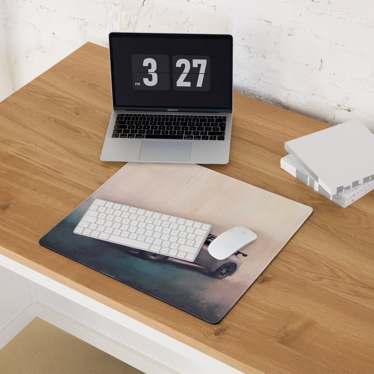 Nissan Z Inspired Nismo Crimson Accent Desk Mat – Low-Friction Cloth Setup Mousepad