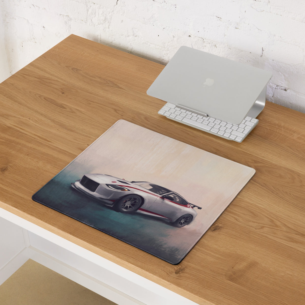 Nissan Z Inspired Nismo Crimson Accent Desk Mat – Low-Friction Cloth Setup Mousepad
