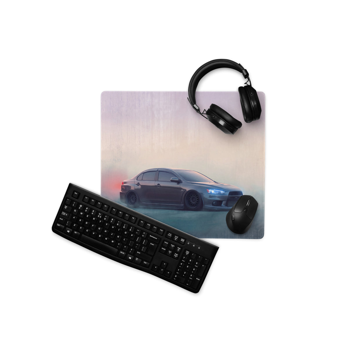 Mitsubishi Lancer Evolution Inspired Gunmetal Evo X Desk Pad – Extended Non-Slip PC Mouse Mat