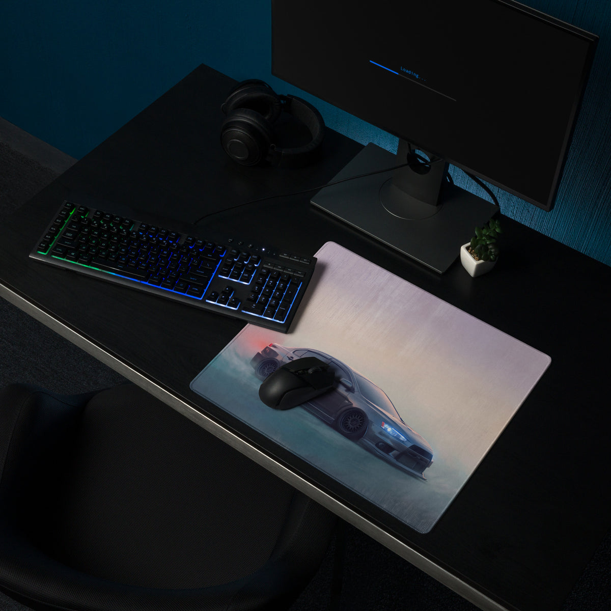 Mitsubishi Lancer Evolution Inspired Gunmetal Evo X Desk Pad – Extended Non-Slip PC Mouse Mat