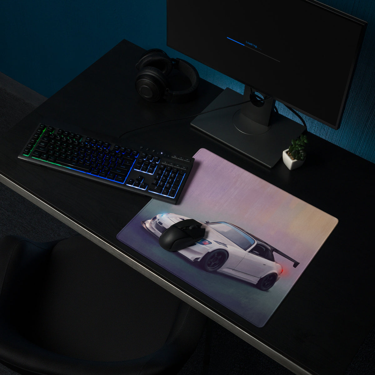 Honda S2000 Inspired Championship White Track Desk Pad – Ultra-Glide Stitched Edge Gaming Mouse Mat