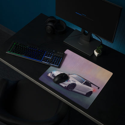 Honda S2000 Inspired Championship White Track Desk Pad – Ultra-Glide Stitched Edge Gaming Mouse Mat