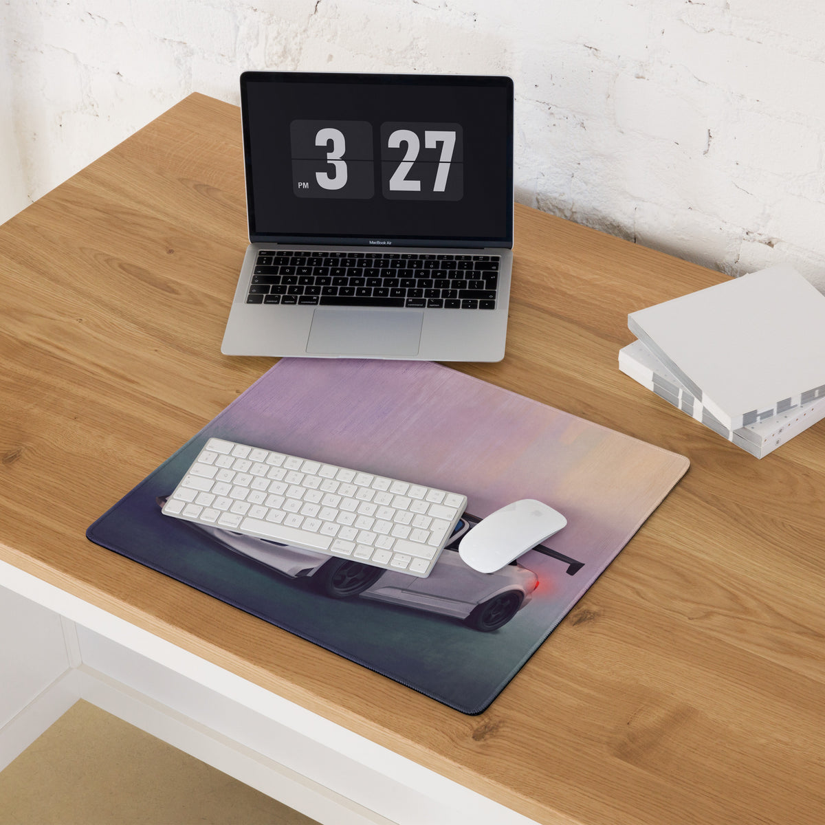 Honda S2000 Inspired Championship White Track Desk Pad – Ultra-Glide Stitched Edge Gaming Mouse Mat