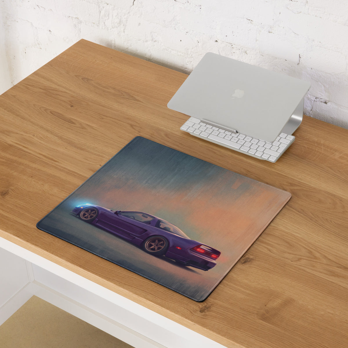 Honda NSX Inspired Midnight Purple Bronze Rim Desk Mat – Low-Friction Cloth Setup Mousepad
