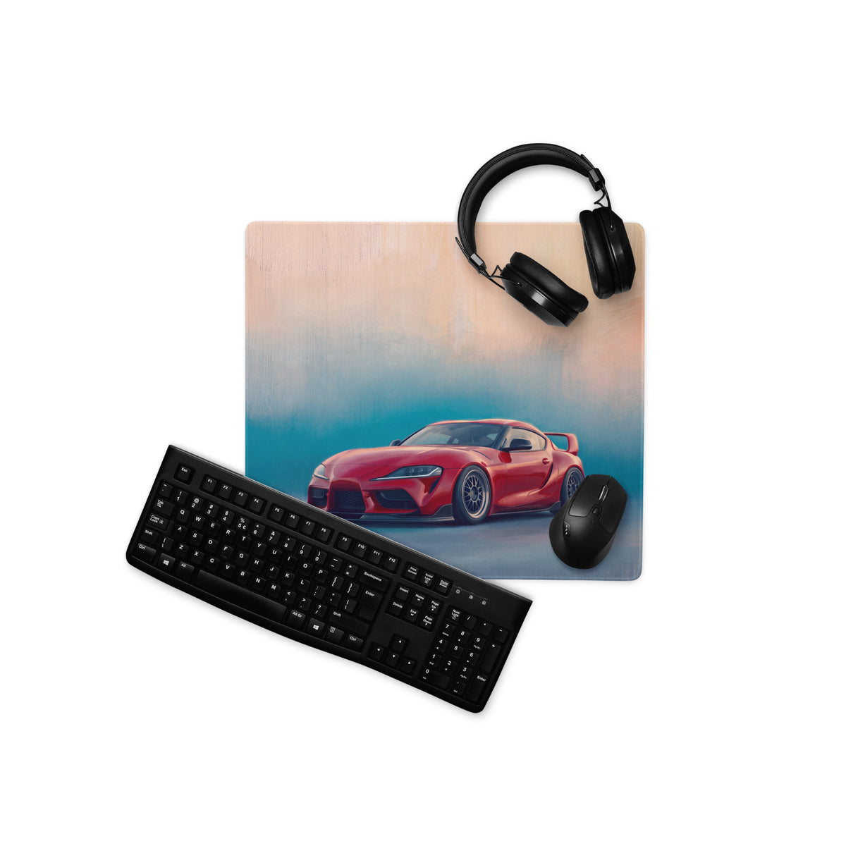 Toyota GR Supra Inspired Renaissance Red MK5 Desk Mat – High-Precision XL Gaming Mousepad
