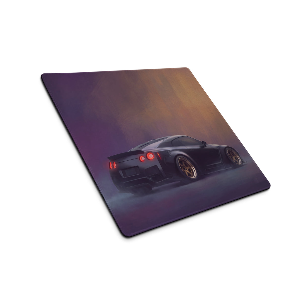 Nissan GT-R Inspired Stealth Black Gold Rim Desk Pad – Ultra-Glide Stitched Edge Gaming Mouse Mat