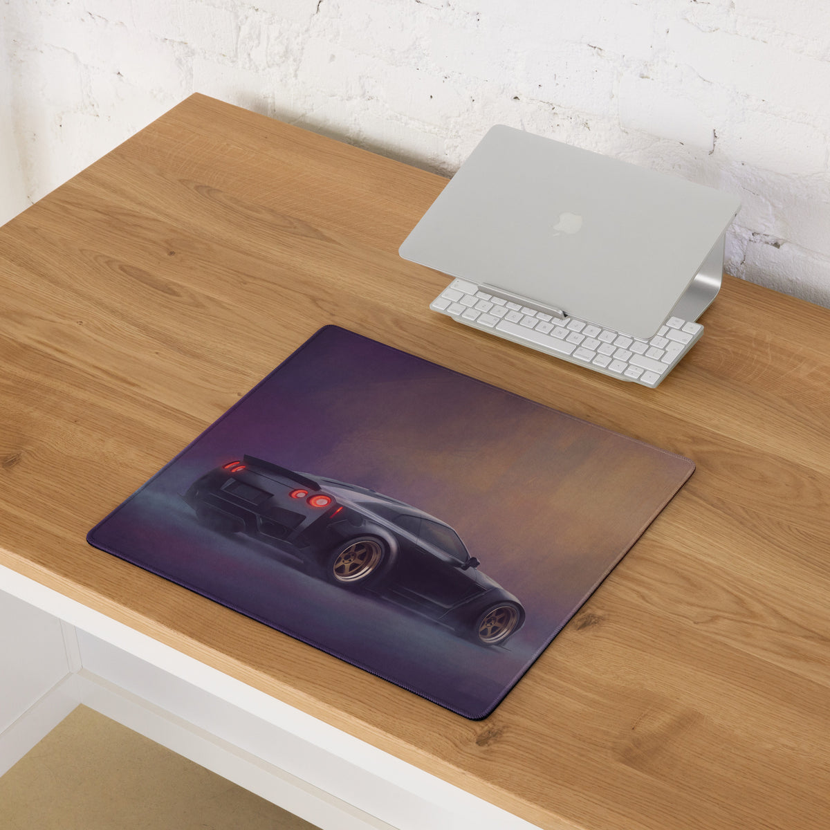 Nissan GT-R Inspired Stealth Black Gold Rim Desk Pad – Ultra-Glide Stitched Edge Gaming Mouse Mat