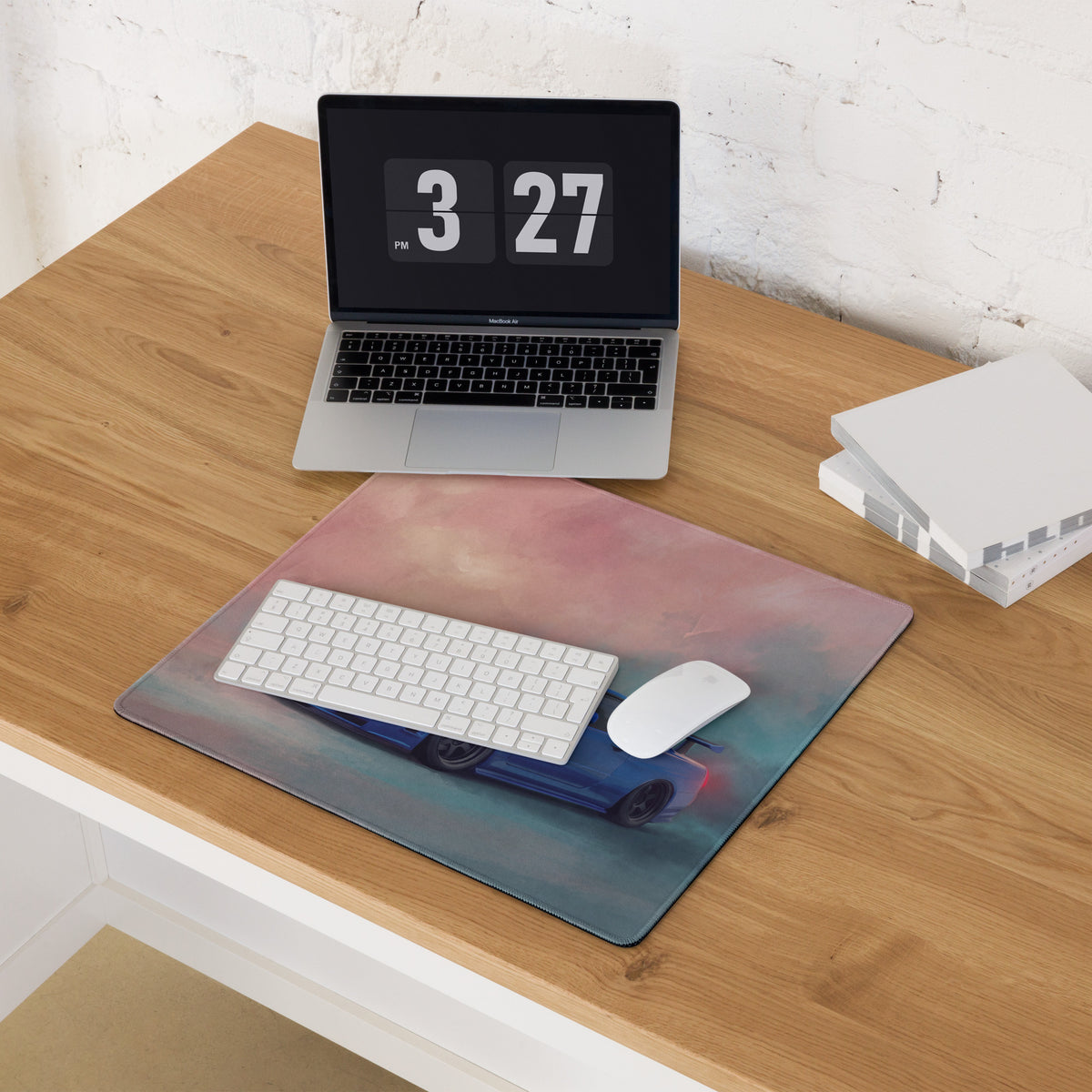 Nissan Skyline Inspired Bayside Blue R34 GT-R Desk Mat – Low-Friction Cloth Setup Mousepad