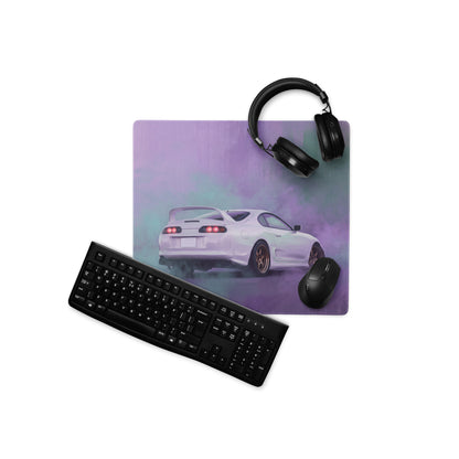 Toyota Supra Inspired Pearl White MK4 Rear Desk Mat – High-Precision XL Gaming Mousepad