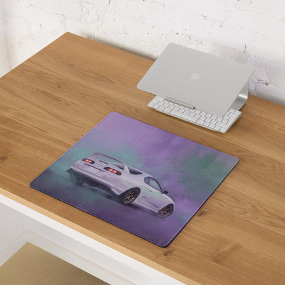 Toyota Supra Inspired Pearl White MK4 Rear Desk Mat – High-Precision XL Gaming Mousepad