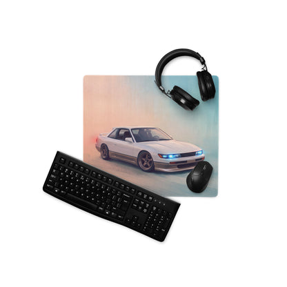 Nissan Silvia Inspired Two-Tone S13 Coupe Desk Pad – Ultra-Glide Stitched Edge Gaming Mouse Mat