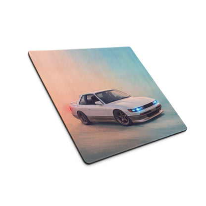 Nissan Silvia Inspired Two-Tone S13 Coupe Desk Pad – Ultra-Glide Stitched Edge Gaming Mouse Mat