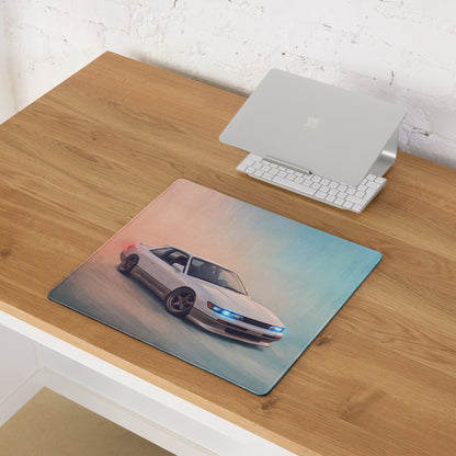 Nissan Silvia Inspired Two-Tone S13 Coupe Desk Pad – Ultra-Glide Stitched Edge Gaming Mouse Mat