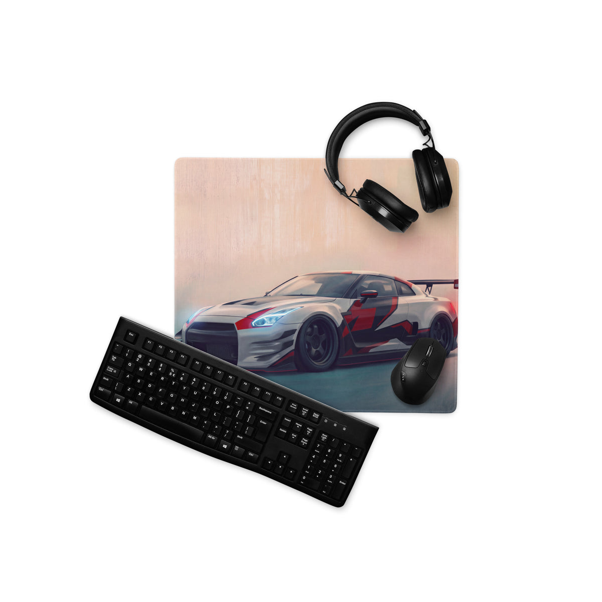 Nissan GT-R Inspired Nismo Camo Livery Desk Mat – Low-Friction Cloth Setup Mousepad