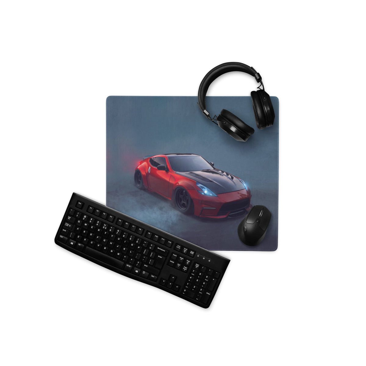 Nissan 370Z Inspired Solid Red Widebody Desk Pad – Extended Non-Slip PC Mouse Mat