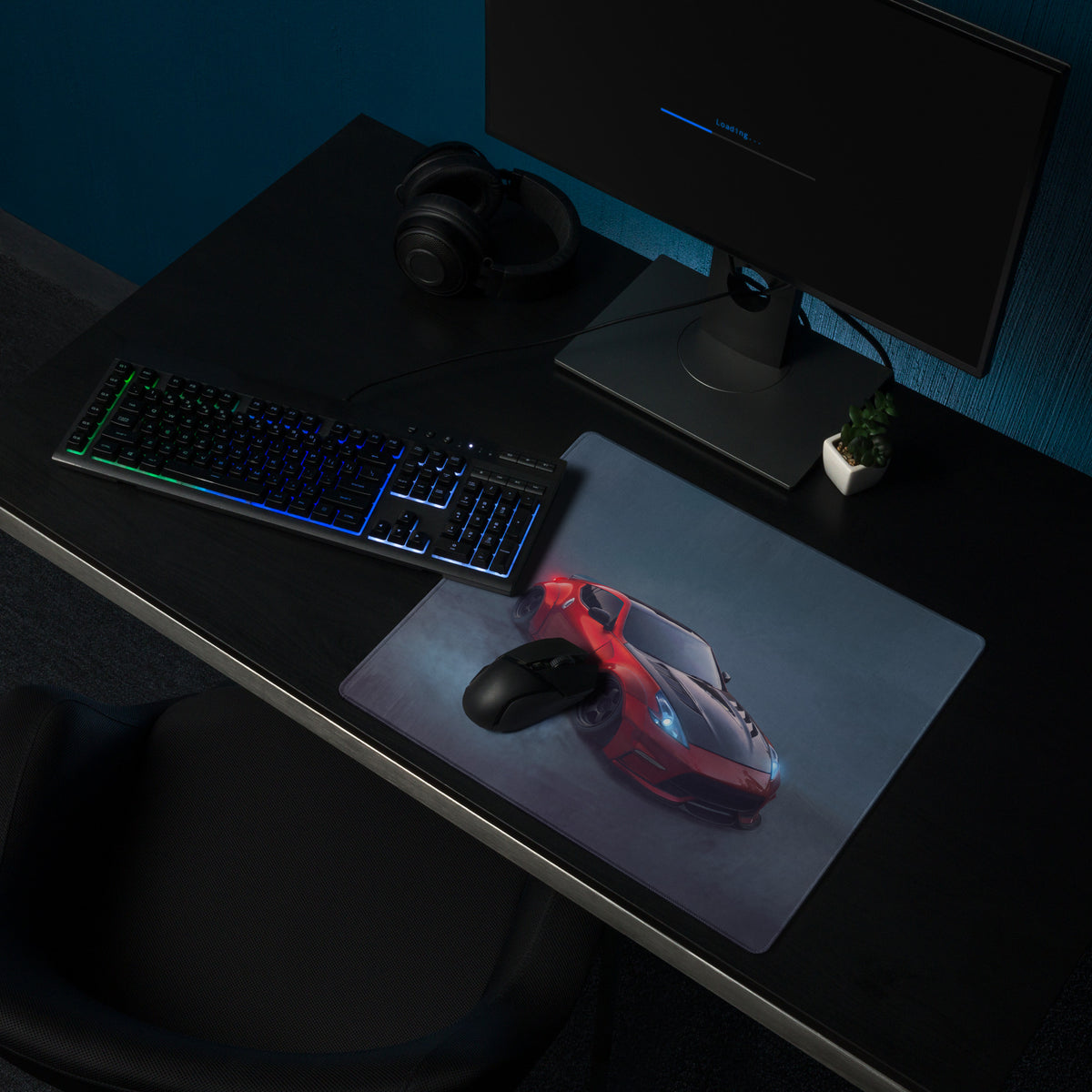 Nissan 370Z Inspired Solid Red Widebody Desk Pad – Extended Non-Slip PC Mouse Mat