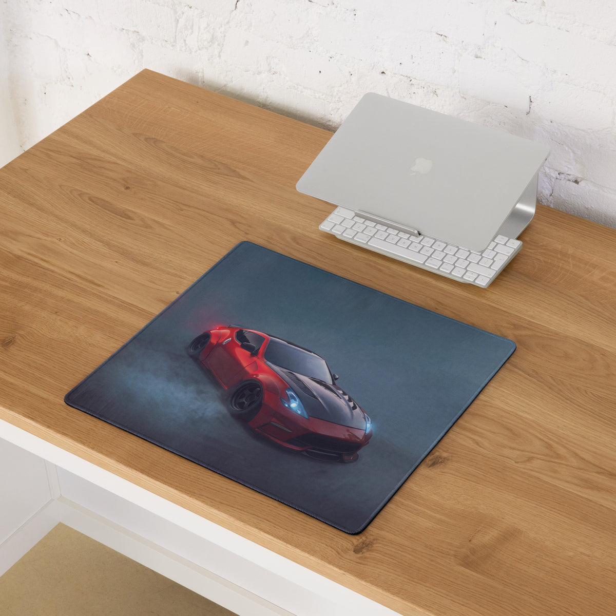 Nissan 370Z Inspired Solid Red Widebody Desk Pad – Extended Non-Slip PC Mouse Mat