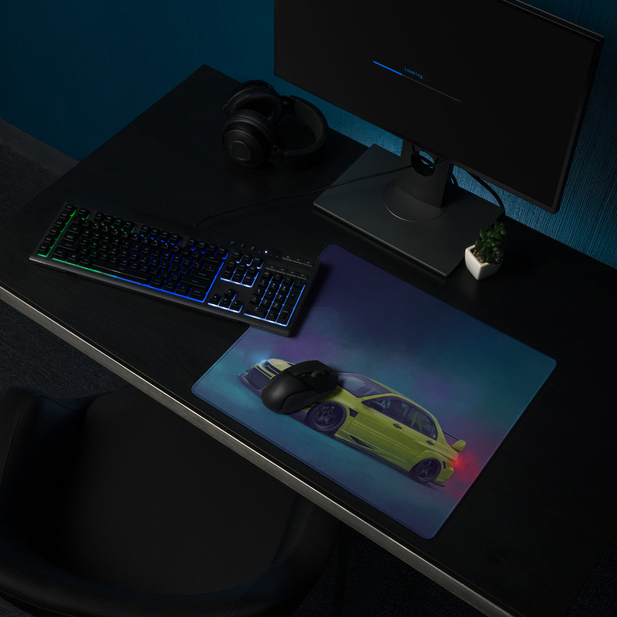 Mitsubishi Lancer Evolution Inspired Acid Green Evo IX Desk Mat – High-Precision XL Gaming Mousepad