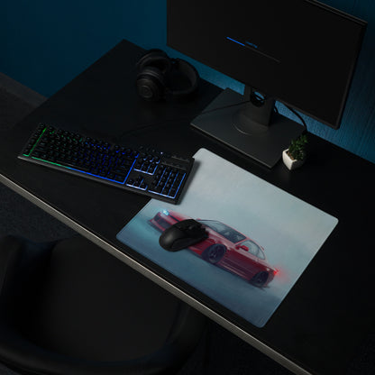 Nissan Silvia Inspired Crimson S15 Spec-R Desk Pad – Ultra-Glide Stitched Edge Gaming Mouse Mat