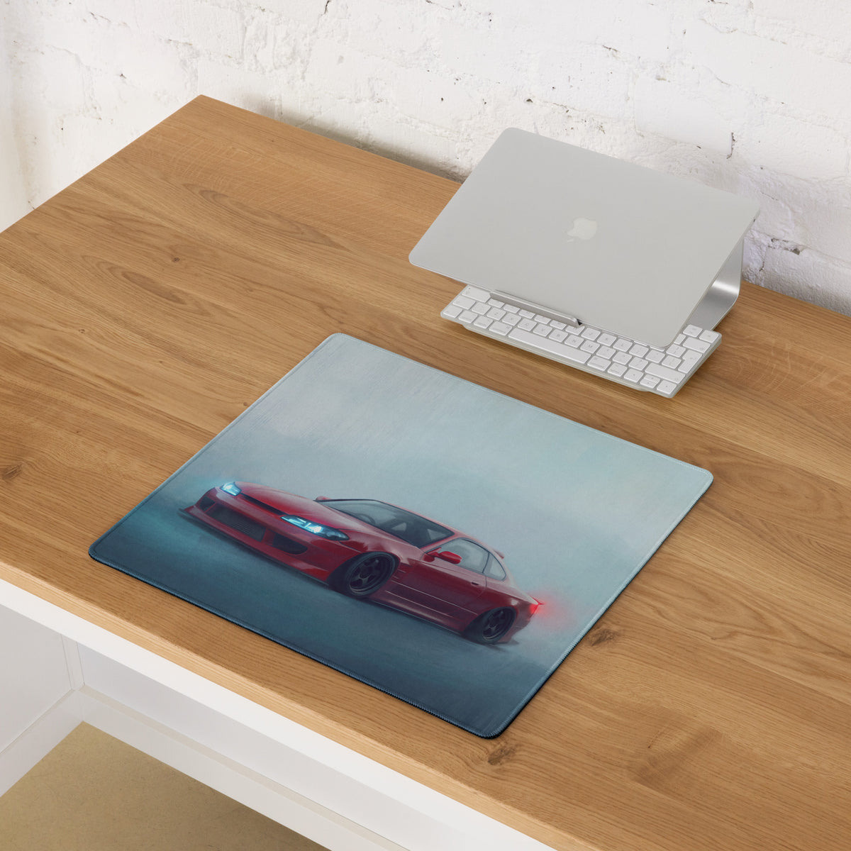 Nissan Silvia Inspired Crimson S15 Spec-R Desk Pad – Ultra-Glide Stitched Edge Gaming Mouse Mat
