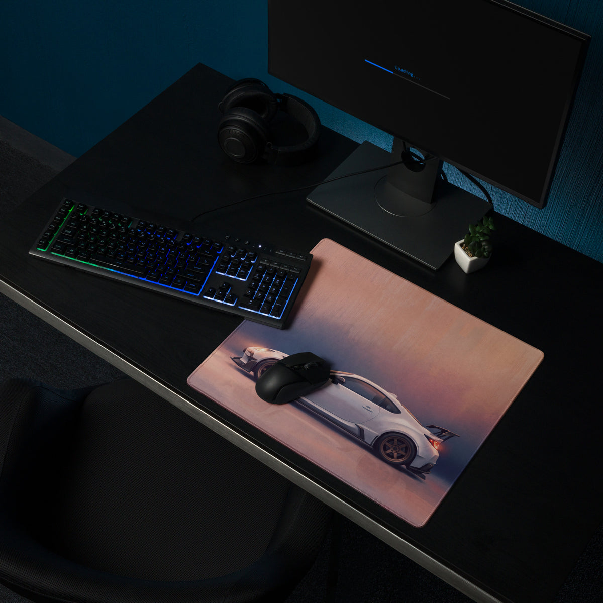 Toyota GR86 Inspired Halo White Widebody Desk Pad – Extended Non-Slip PC Mouse Mat