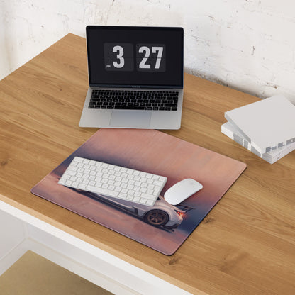 Toyota GR86 Inspired Halo White Widebody Desk Pad – Extended Non-Slip PC Mouse Mat