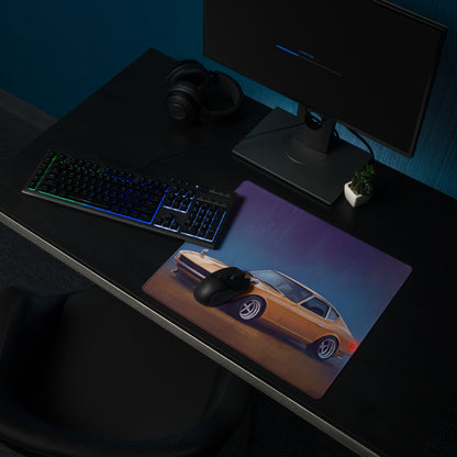Datsun 240Z Inspired Safari Gold Fairlady Desk Mat – Low-Friction Cloth Setup Mousepad