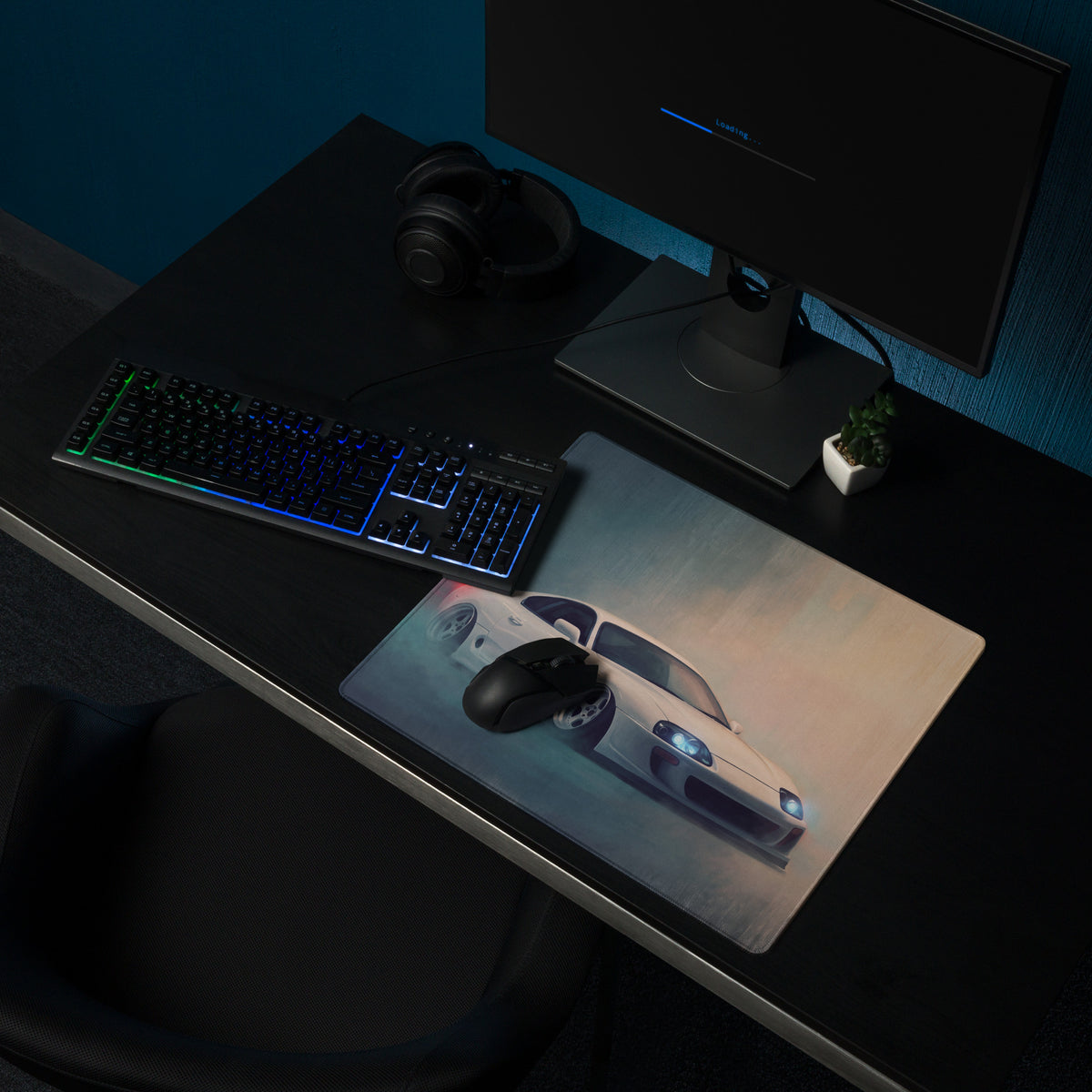 Toyota Supra Inspired Super White MK4 Desk Pad – Extended Non-Slip PC Mouse Mat