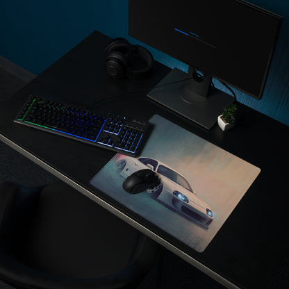 Toyota Supra Inspired Super White MK4 Desk Pad – Extended Non-Slip PC Mouse Mat