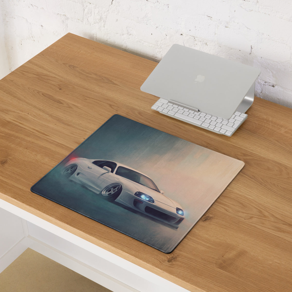Toyota Supra Inspired Super White MK4 Desk Pad – Extended Non-Slip PC Mouse Mat