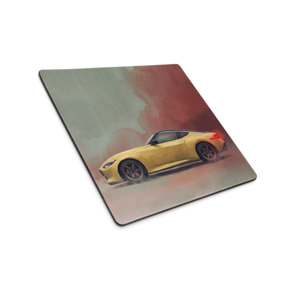 Nissan Z Inspired Ikazuchi Yellow Profile Desk Mat – Low-Friction Cloth Setup Mousepad