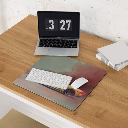 Nissan Z Inspired Ikazuchi Yellow Profile Desk Mat – Low-Friction Cloth Setup Mousepad