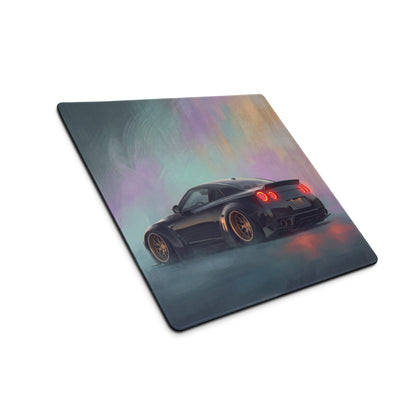 Nissan GT-R Inspired Midnight Gold Rim Rear Desk Pad – Extended Non-Slip PC Mouse Mat