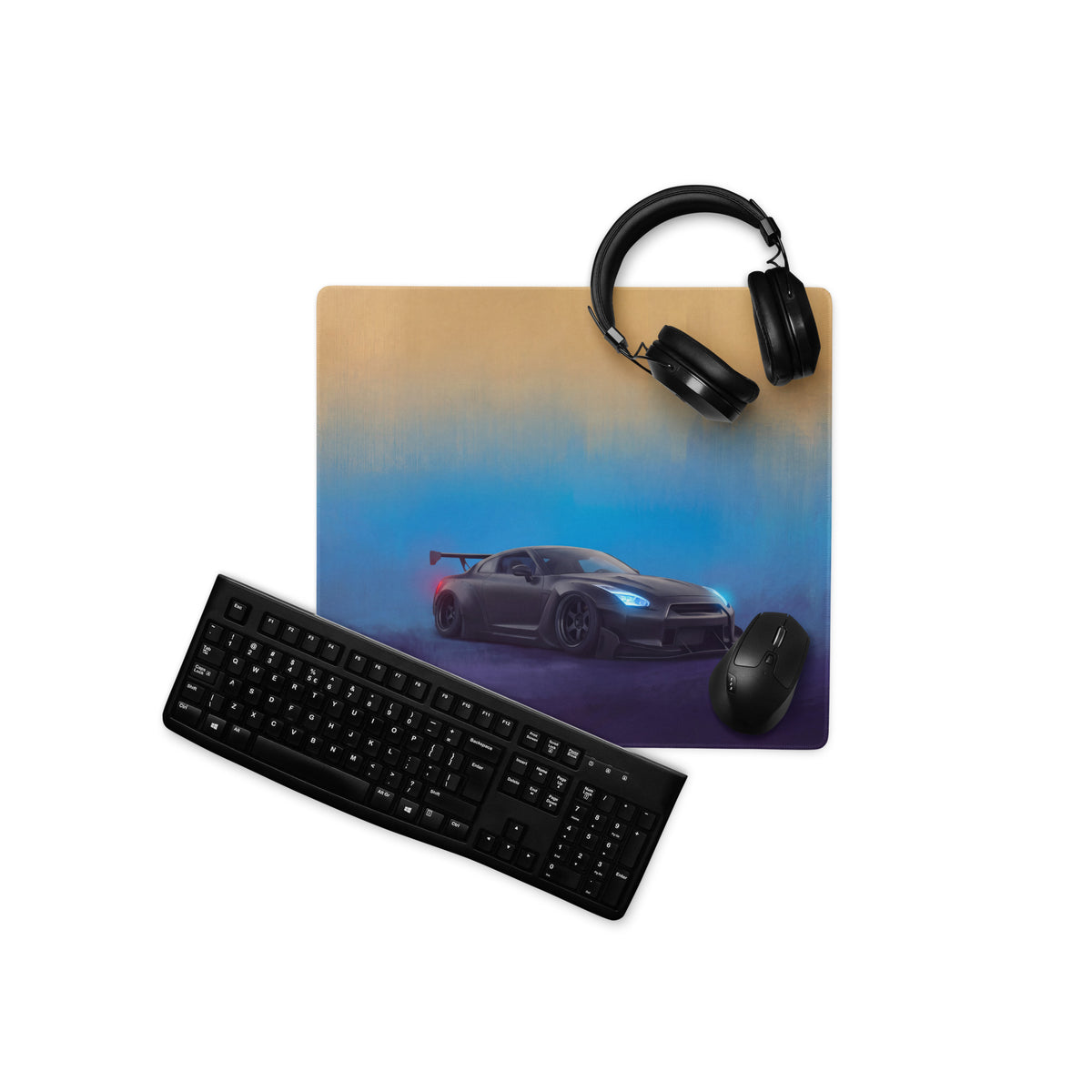 Nissan GT-R Inspired Stealth Black Widebody Desk Mat – High-Precision XL Gaming Mousepad