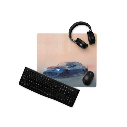 Subaru BRZ Inspired World Rally Blue Widebody Desk Pad – Ultra-Glide Stitched Edge Gaming Mouse Mat