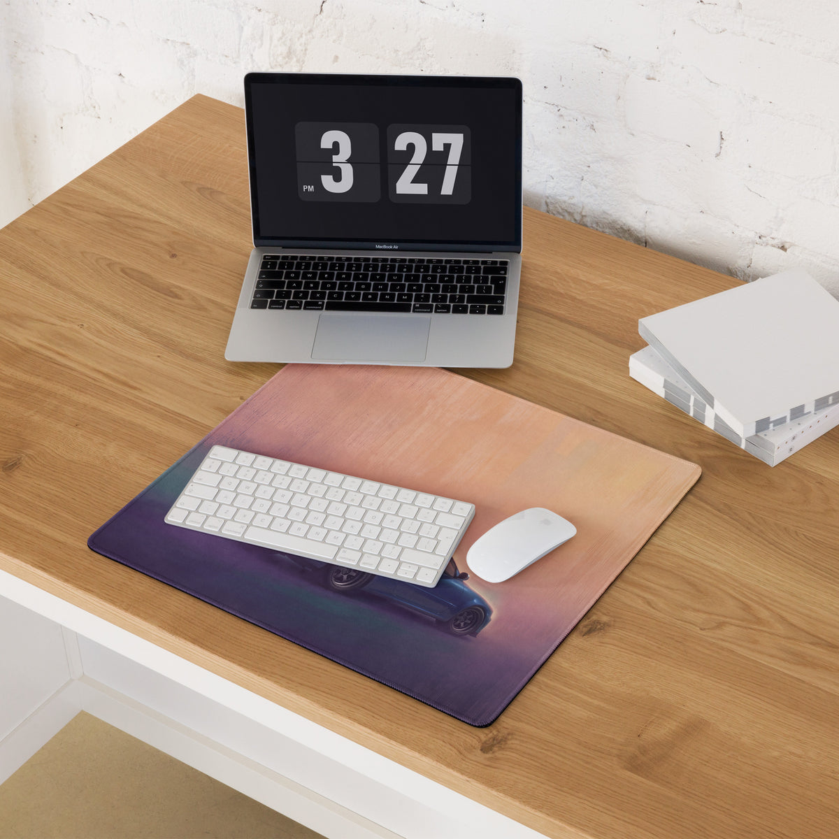 Nissan Skyline Inspired Bayside Blue R34 GT-R Rear Desk Pad – Extended Non-Slip PC Mouse Mat