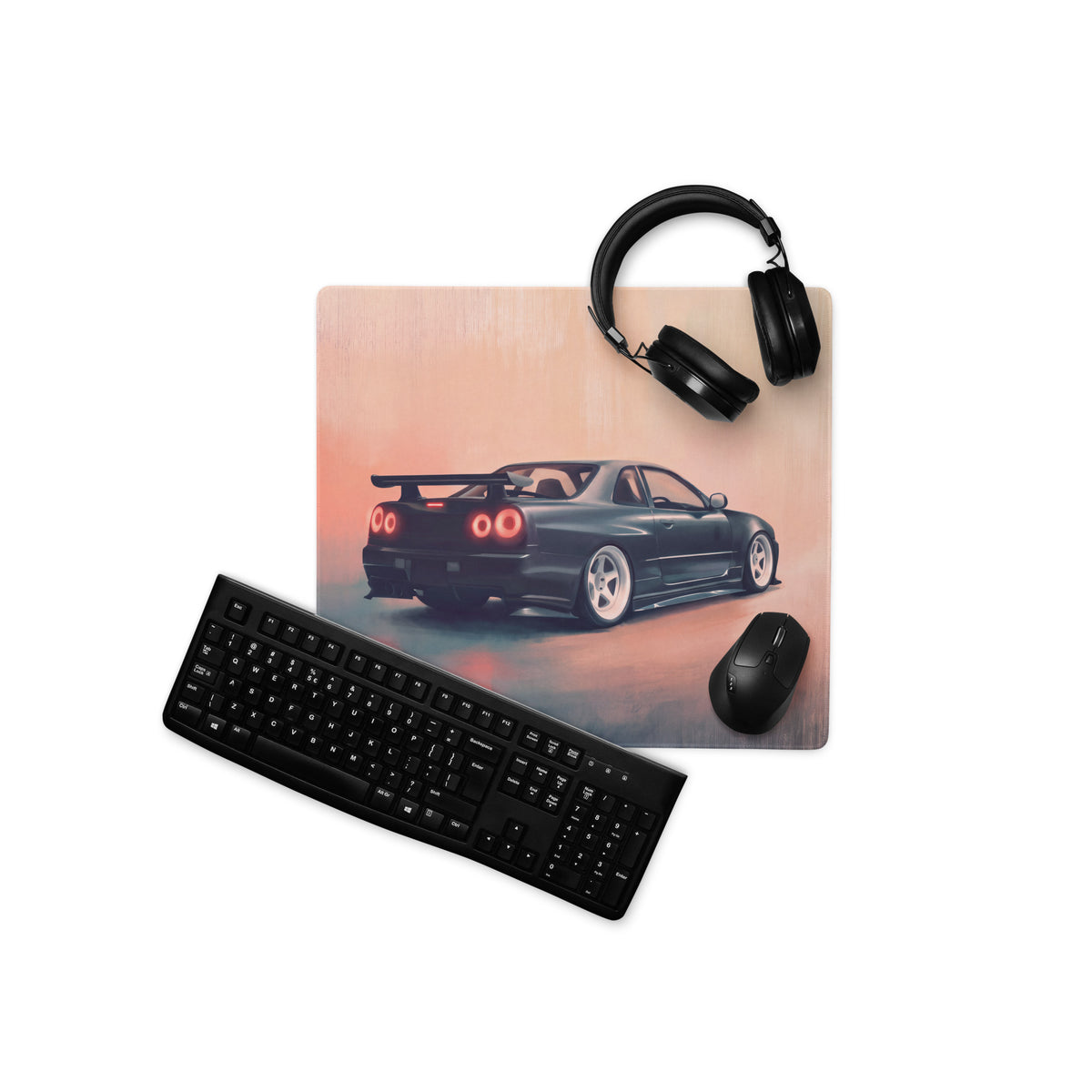 Nissan Skyline Inspired Black Pearl R34 GT-R Desk Mat – High-Precision XL Gaming Mousepad