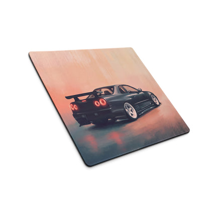 Nissan Skyline Inspired Black Pearl R34 GT-R Desk Mat – High-Precision XL Gaming Mousepad
