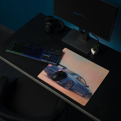 Nissan Skyline Inspired Apex Blue R34 GT-R Desk Mat – Low-Friction Cloth Setup Mousepad