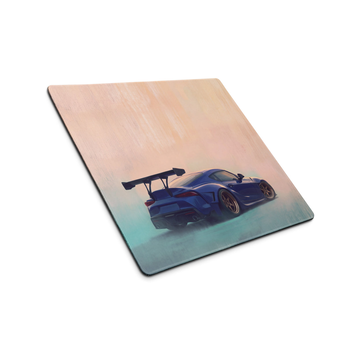 Toyota GR Supra Inspired Horizon Blue GT Wing Desk Pad – Ultra-Glide Stitched Edge Gaming Mouse Mat