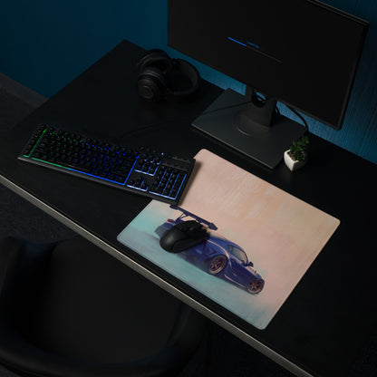 Toyota GR Supra Inspired Horizon Blue GT Wing Desk Pad – Ultra-Glide Stitched Edge Gaming Mouse Mat