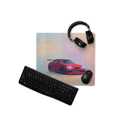 Nissan Silvia Inspired Crimson S14 Kouki Drift Desk Mat – Low-Friction Cloth Setup Mousepad