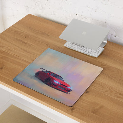 Nissan Silvia Inspired Crimson S14 Kouki Drift Desk Mat – Low-Friction Cloth Setup Mousepad
