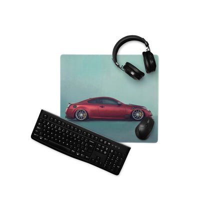 Infiniti G37 Inspired Crimson Metallic Coupe Desk Pad – Extended Non-Slip PC Mouse Mat