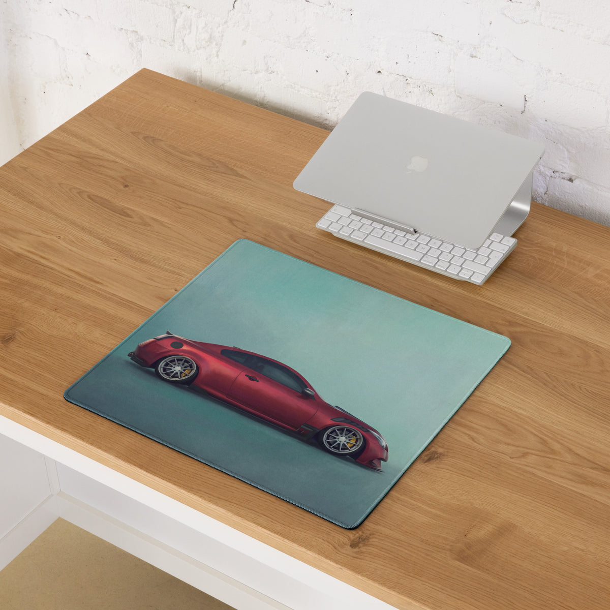 Infiniti G37 Inspired Crimson Metallic Coupe Desk Pad – Extended Non-Slip PC Mouse Mat