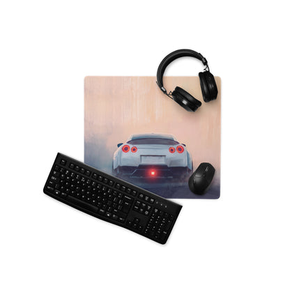 Nissan GT-R Inspired Pearl White Rear Diffuser Desk Mat – High-Precision XL Gaming Mousepad
