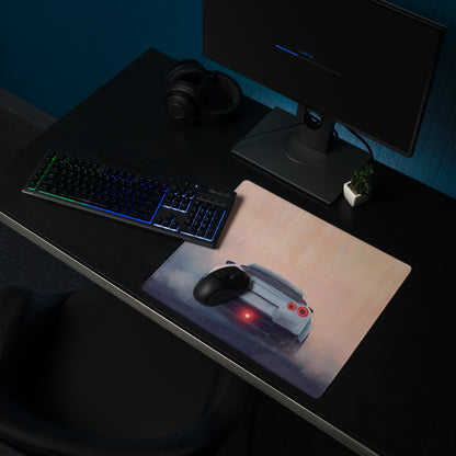 Nissan GT-R Inspired Pearl White Rear Diffuser Desk Mat – High-Precision XL Gaming Mousepad