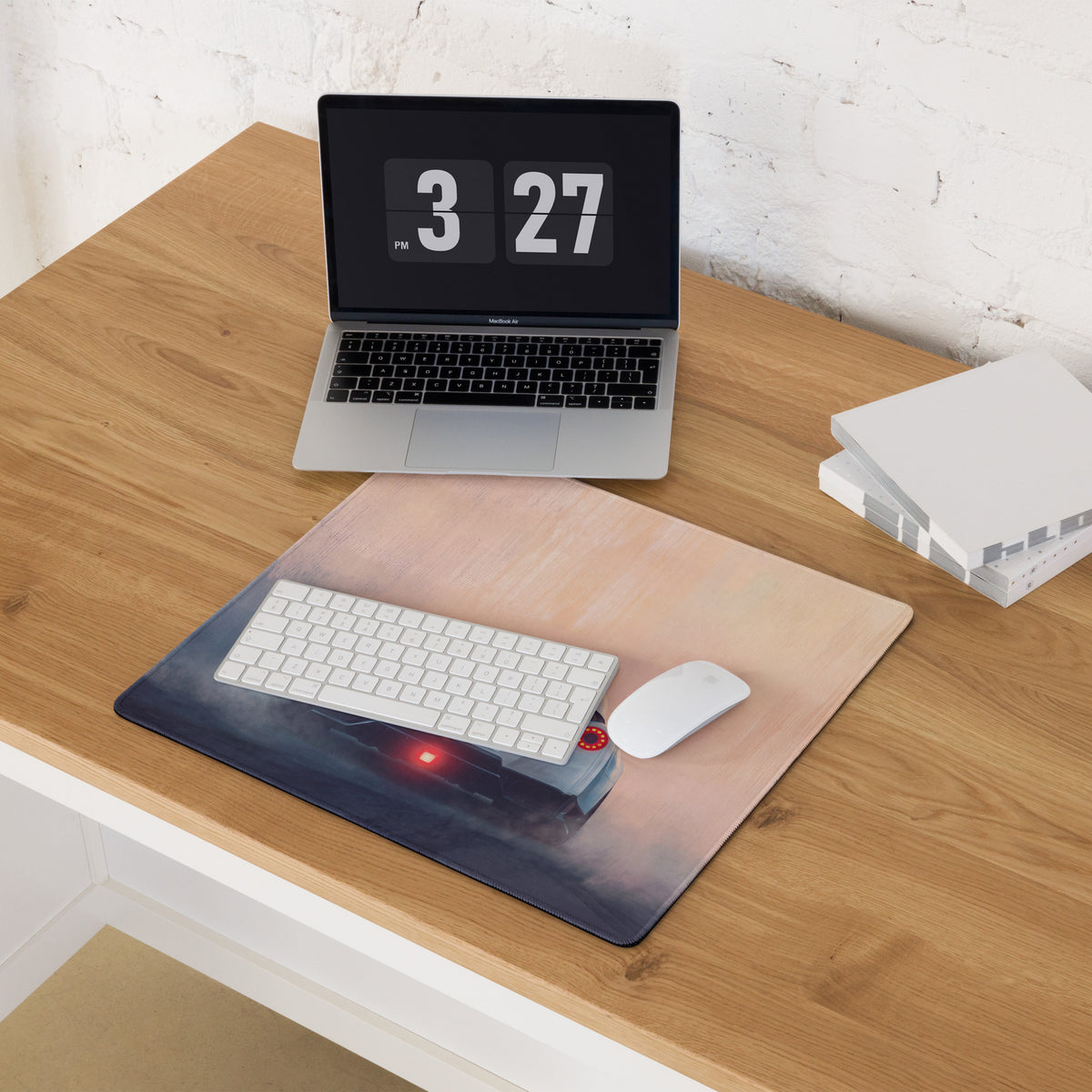 Nissan GT-R Inspired Pearl White Rear Diffuser Desk Mat – High-Precision XL Gaming Mousepad