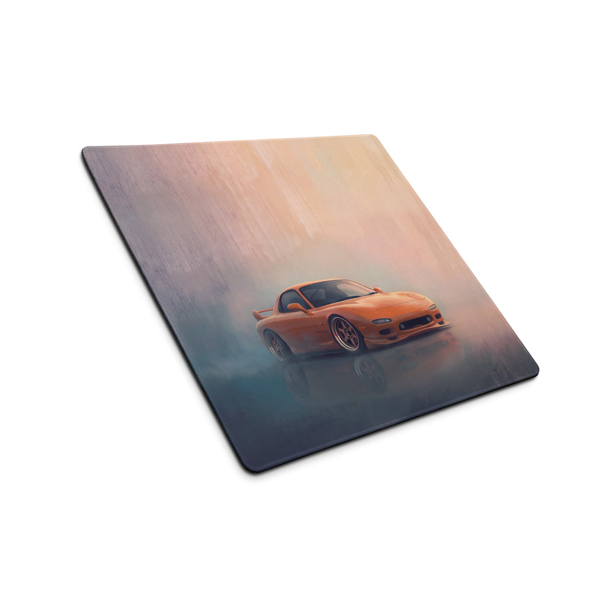 Mazda RX-7 Inspired Competition Orange FD Desk Pad – Ultra-Glide Stitched Edge Gaming Mouse Mat